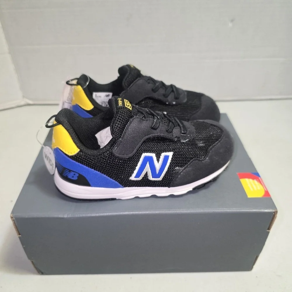 New Balance 515 New-B Hook & Loop Toddler Size 7.5 Wide Black NW515BA